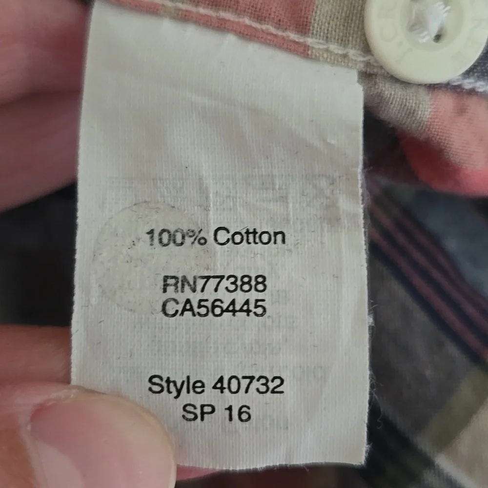 J. Crew Pink And Navy Plaid Button Down Size XL